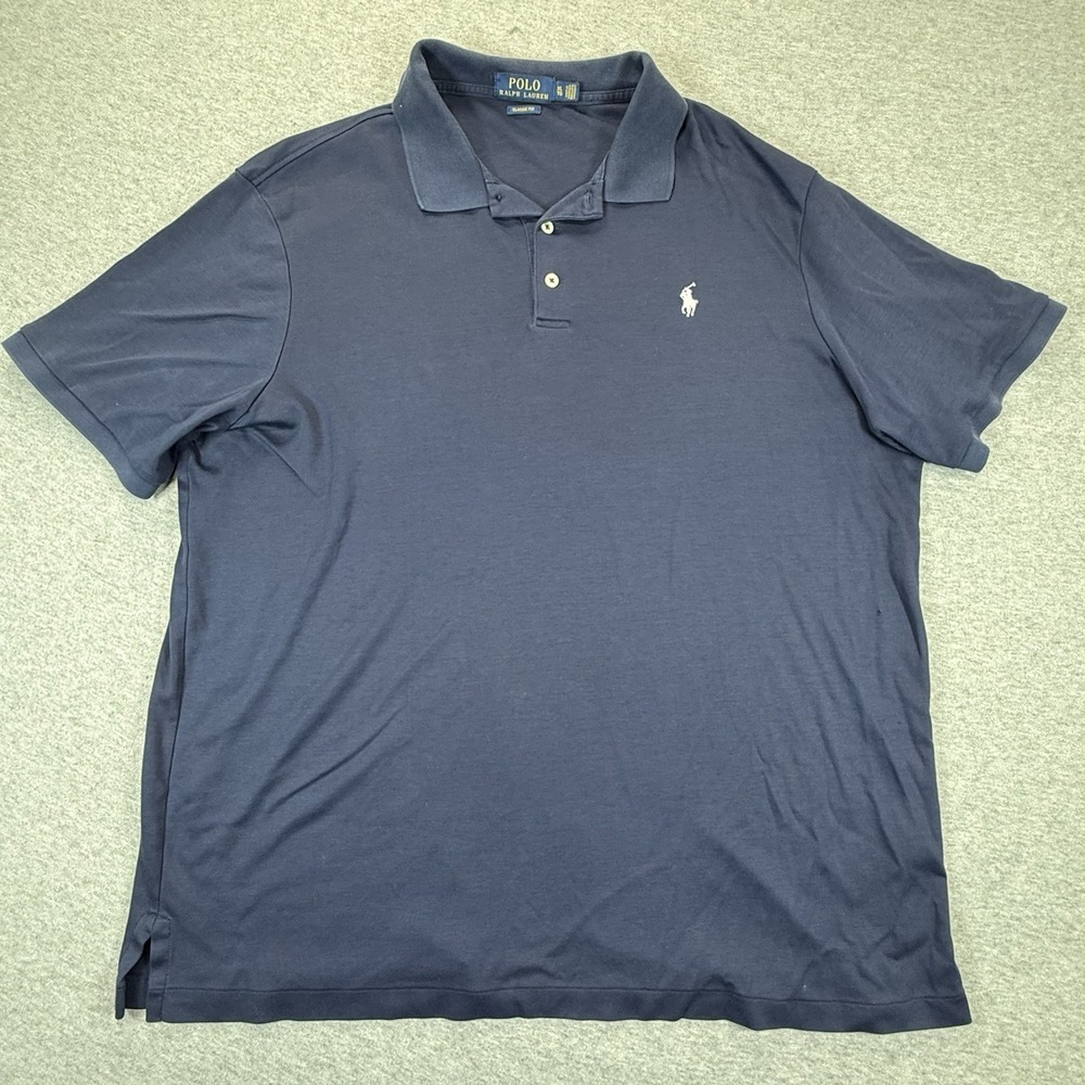 Polo Ralph Lauren Mens XL Classic Fit Navy Blue Short Sleeve Polo Shirt